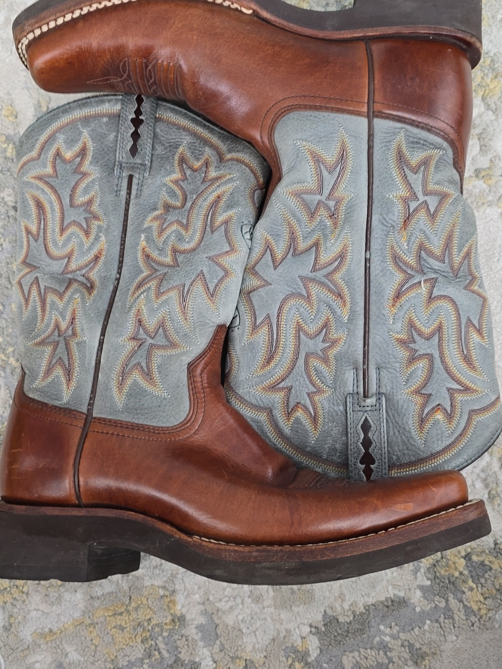 Ariat Cobalt XR Brown & Aqua Leather Women's Boots Size 7B - Picture 5 of 13